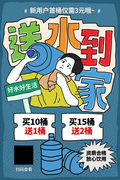 桶裝水推廣促銷海報