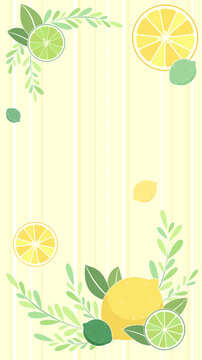 清新檸檬水果插畫