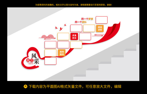 員工風(fēng)采樓梯文化墻
