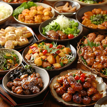 一桌豐盛的日本料理