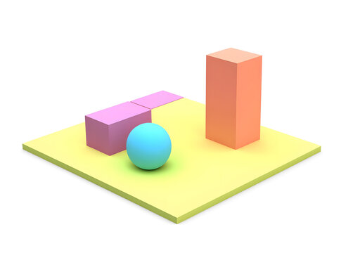 柔和色調(diào)的抽象 3D 幾何圖形
