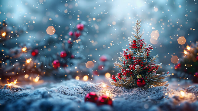雪地里的圣誕樹