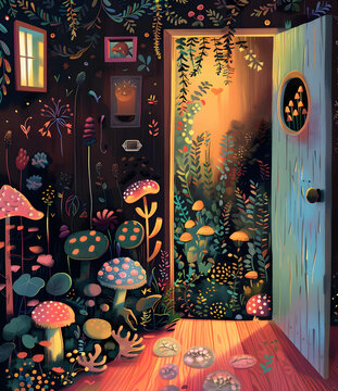 奇幻蘑菇屋的門
