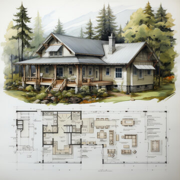 鄉(xiāng)村小屋房屋平面圖