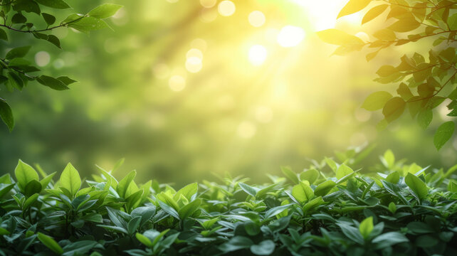 郁郁蔥蔥的綠色植物在陽光下生長