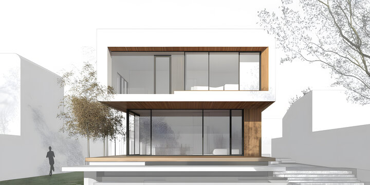 現(xiàn)代簡約風格住宅建筑設計圖