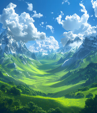 奇幻山谷的AI圖片