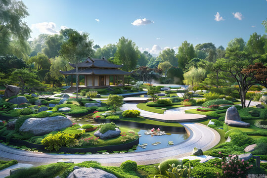 寧靜的日式庭院