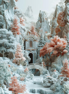 雪山圣殿的AI圖片