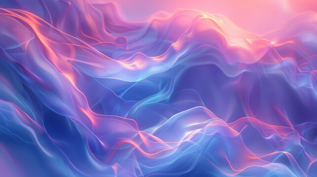 藍色和粉色抽象流動線條背景