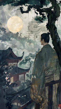 雨夜和風(fēng)庭院