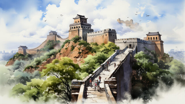 萬里長城上的行人