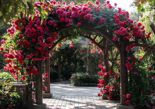 玫瑰花拱門花園