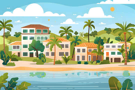 熱帶海灘房屋