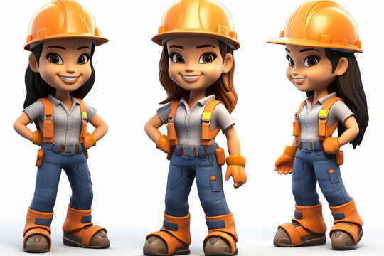 戴安全帽的女性建筑工人