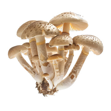 [免摳素材]白色背景下的棕色蘑菇群