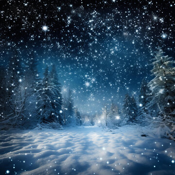 寧?kù)o的冬夜雪景圖