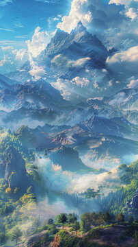云海山峰的AI圖片