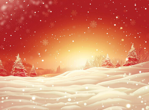 圣誕節(jié)雪景溫馨全家福