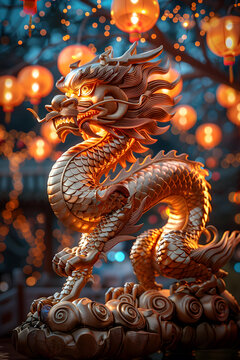 金龍戲珠的AI圖片