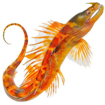 白色背景下孤立的藍(lán)帶鰻魚