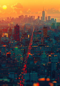 曼哈頓日落全景
