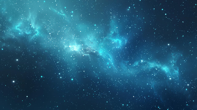 壯觀的藍(lán)色星云和繁星