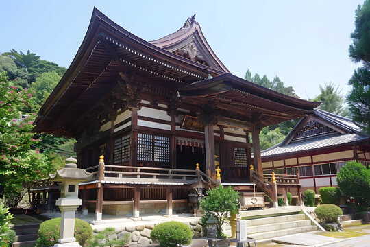日本傳統(tǒng)寺廟建築與鬱鬱蔥蔥的自然環(huán)境