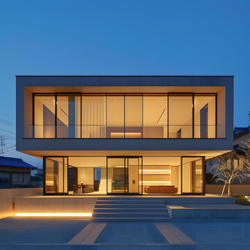 現(xiàn)代建筑設(shè)計的大窗戶房屋