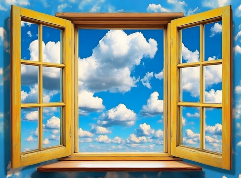 開窗望向天空