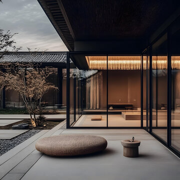 極簡主義日式現(xiàn)代建筑設(shè)計花園