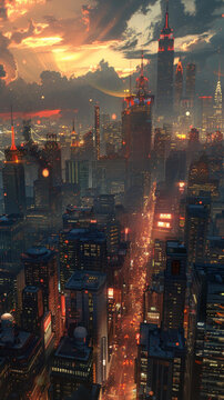 未來城市夜景