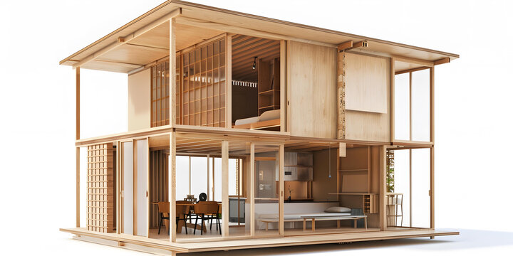 現(xiàn)代木結(jié)構(gòu)房屋設計3D模型