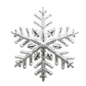 [免摳素材]銀色亮片雪花圣誕裝飾