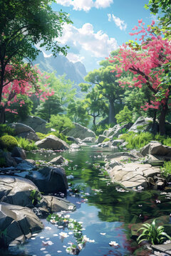 寧靜的山澗溪流