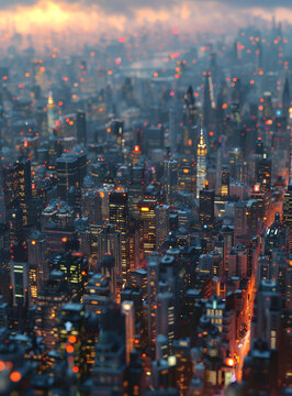俯瞰城市夜景