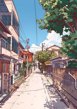 夏日午后，日本小巷
