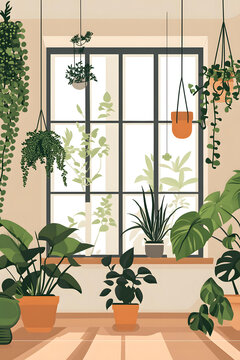 室內(nèi)植物窗戶景觀