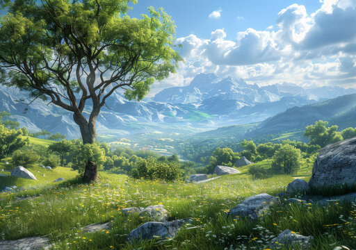 奇幻山水樹木風(fēng)光