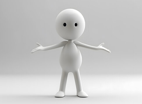 一個白色的3D卡通人物