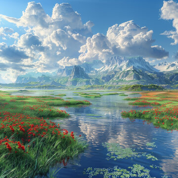 奇幻仙境：雄峰碧水