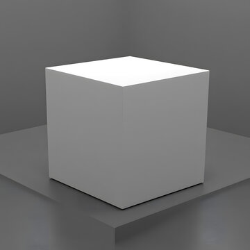 白色立方體 3D 渲染模型
