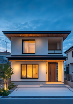 現(xiàn)代兩層木屋住宅外觀