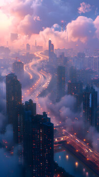 城市夜景的AI圖片