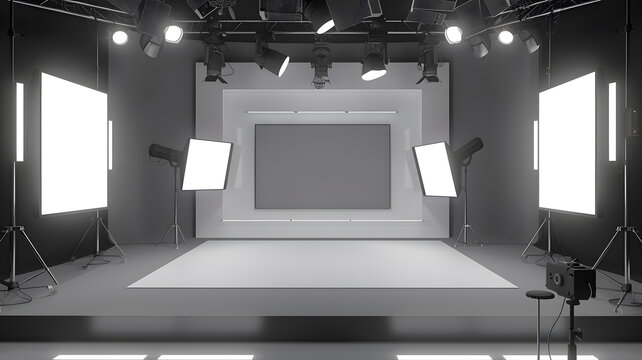 電視演播室場景設計燈光背景
