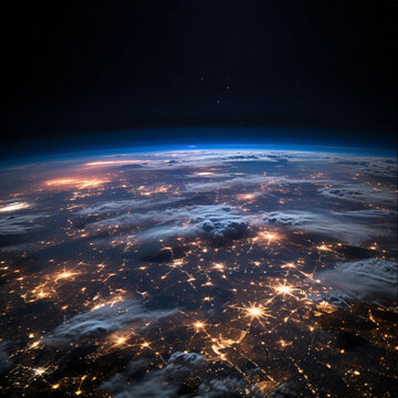 從太空看到的地球夜景