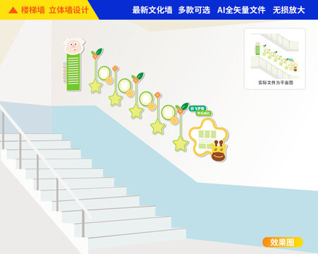 幼兒園樓梯文化墻
