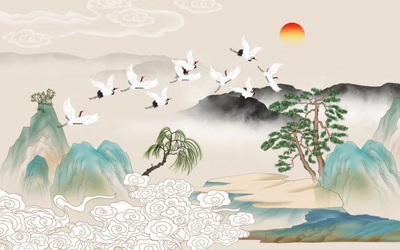 國(guó)潮山水