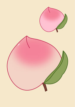 水蜜桃矢量插畫單個(gè)