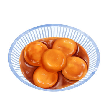 長沙特色美食小吃糖油粑粑手繪